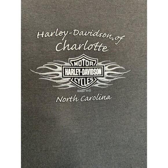 Harley Davidson Metallic Graphic Charlotte NC Grey Tee Shirt Size XL - Picture 8 of 13